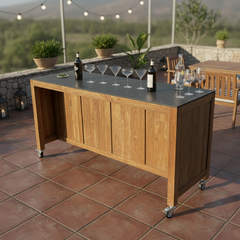 Barletta Teak Kitchen Island on Wheels