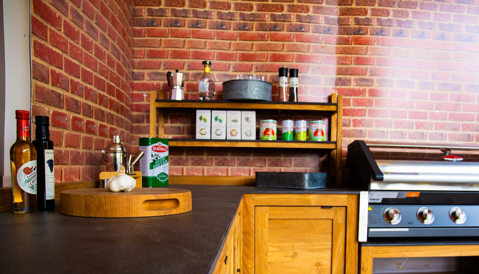 Barletta Teak Kitchen Shelving Unit