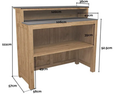 Barletta Teak Kitchen Coffee Bar Unit