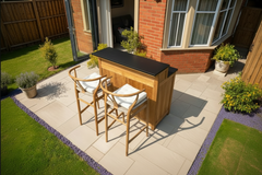 Barletta Teak Kitchen Coffee Bar Unit