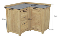 Barletta Teak Kitchen Corner Unit