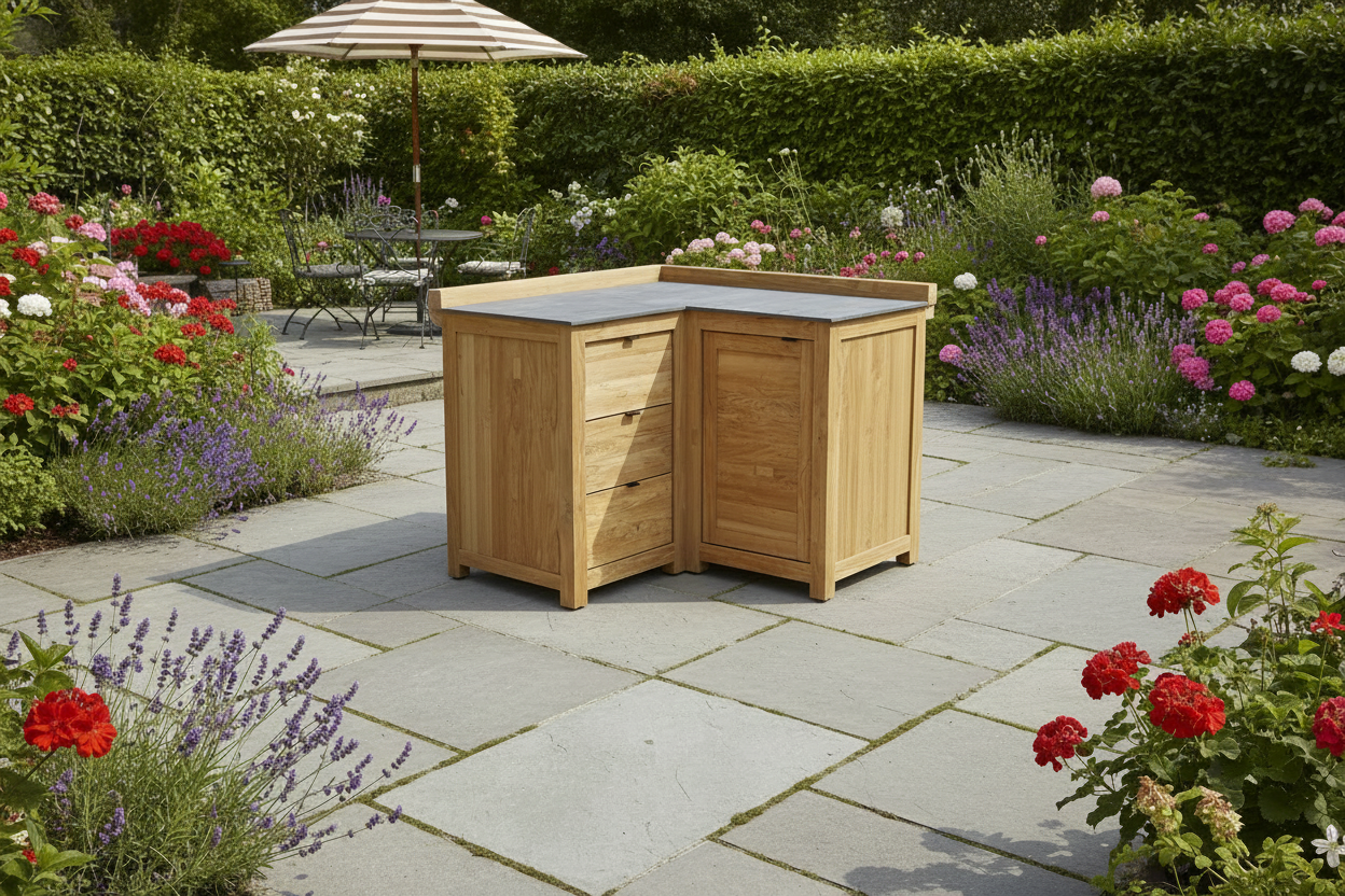 Barletta Teak Kitchen Corner Unit