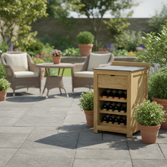 Barletta Teak Kitchen Wine Rack Unit