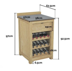 Barletta Teak Kitchen Wine Rack Unit