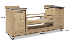 Barletta Teak Kitchen BBQ Cabinet on Wheels