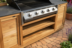 Barletta Teak Kitchen BBQ Cabinet on Wheels