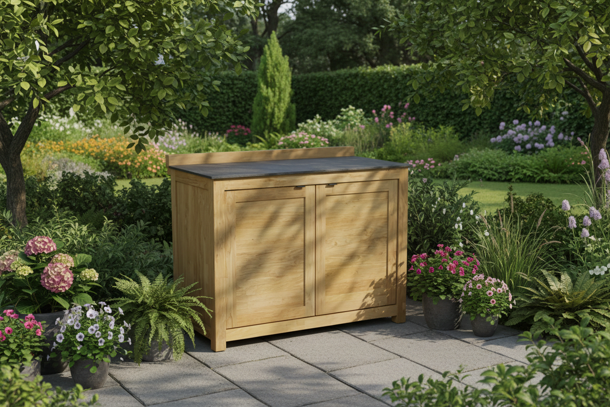 Barletta Teak Kitchen Double Door Unit