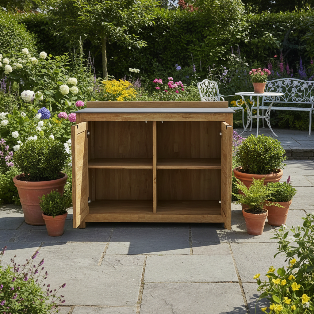 Barletta Teak Kitchen Double Door Unit