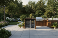 Barletta Teak Kitchen Double Fridge Unit