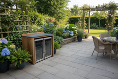Barletta Teak Kitchen Double Fridge Unit