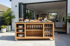 Barletta Teak Kitchen Island on Wheels