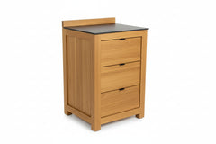 Barletta Teak Kitchen Single 3 Drawer Unit