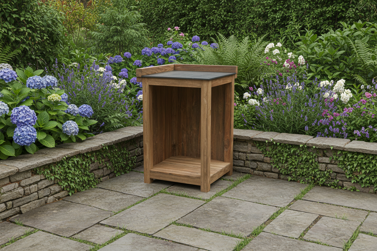 Barletta Teak Kitchen Open Corner Unit