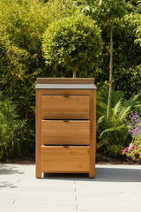 Barletta Teak Kitchen Single 3 Drawer Unit