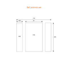 Bell 200cm Picnic Bench in Dark and Light Grey