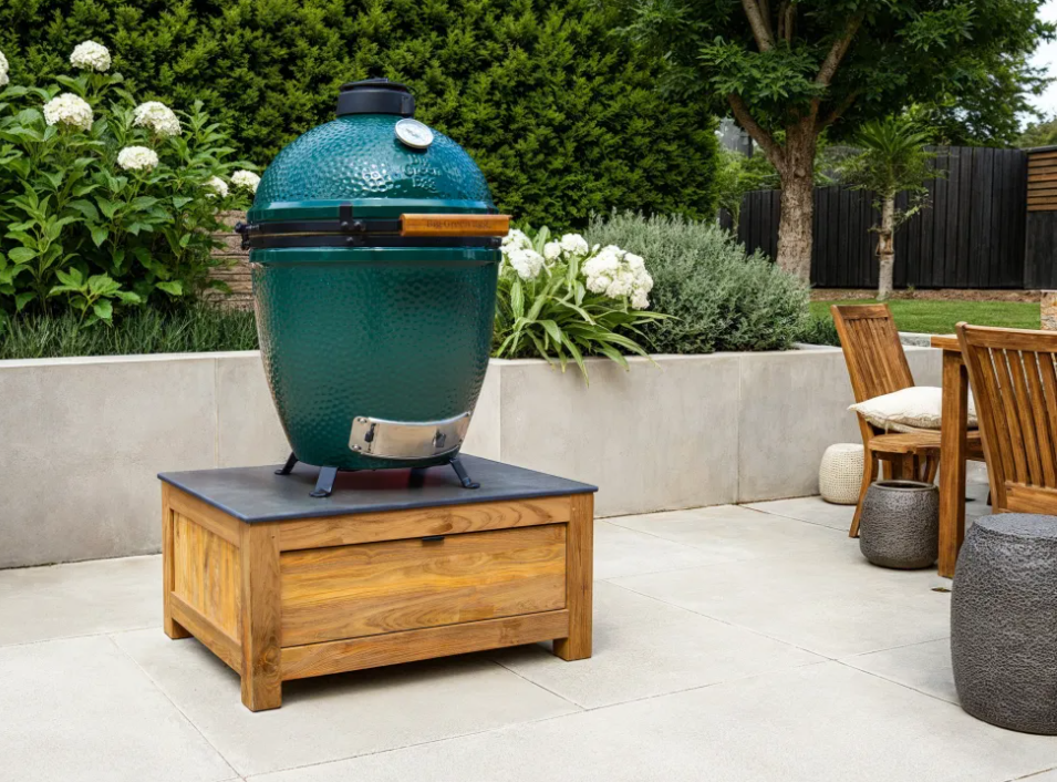 Barletta Teak Kitchen Low Table for Large Green Egg