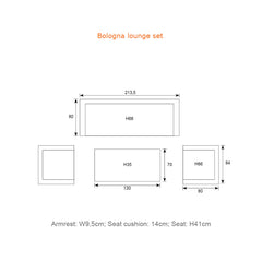 Bologna Lounge Suite with Coffee Table