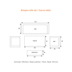 Bologna Lounge Suite with Height Adjustable Table