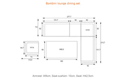 Bombini - Reclining Lounge Dining Corner Group with Reclining Chair