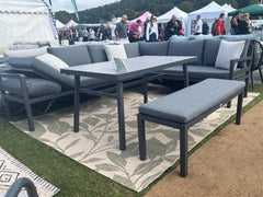 EX DISPLAY Corsica - Lounge Dining Corner, Table and Bench