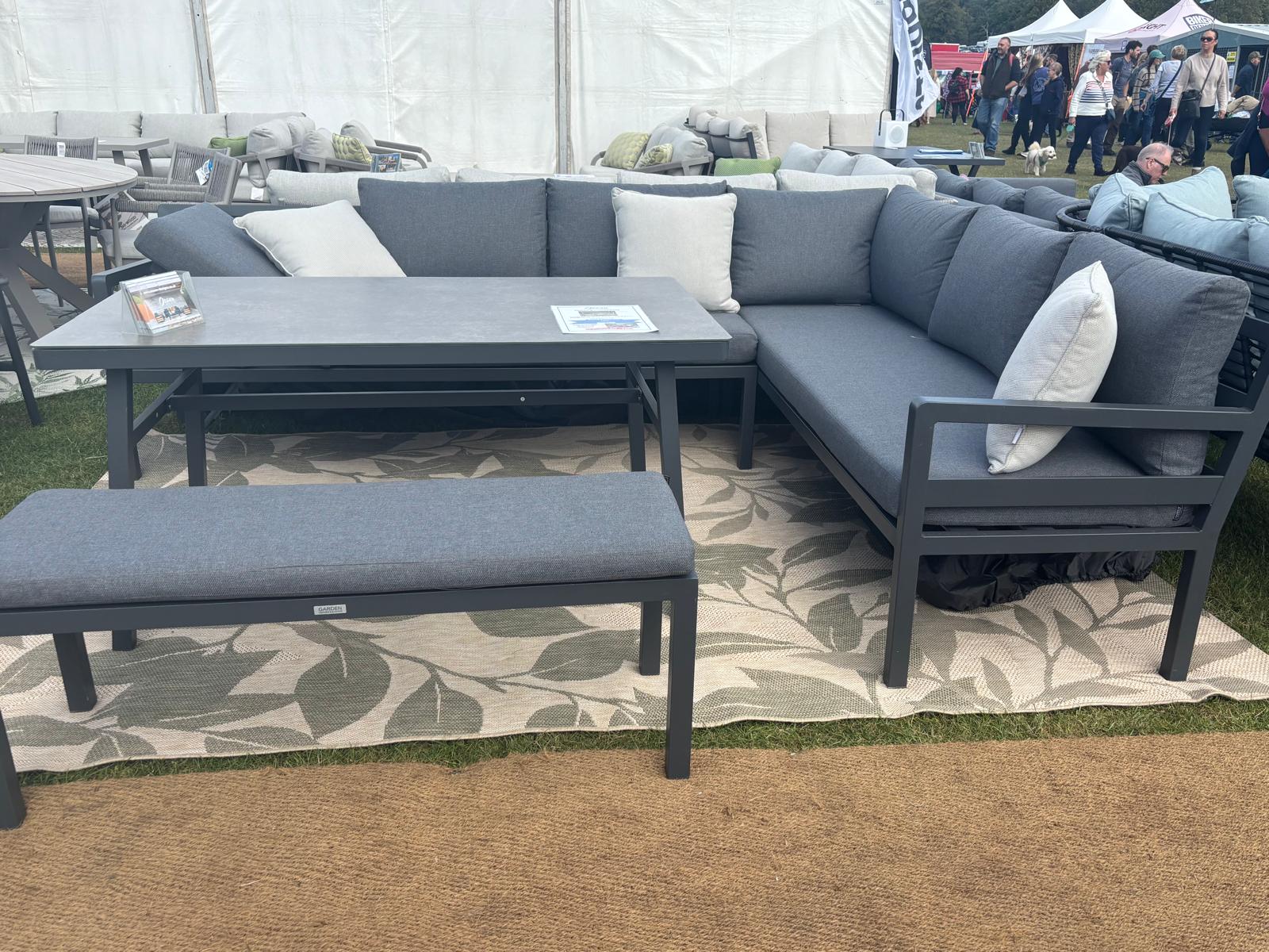 EX DISPLAY Corsica - Lounge Dining Corner, Table and Bench