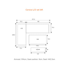 Corsica Sand Cushions - Lounge & Dining Corner Sofa, with Table and Bench