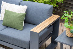 Cube Charcoal - Outdoor Corner Sofa Group, Armchair with Ottoman