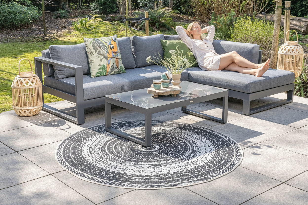 Esmee - Outdoor Garden Corner Chaise Sofa & Coffee Table