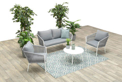 Fleurie - 2 Seater Garden Sofa Suite (Two Seater Sofa, 2 x Chairs & Coffee Table)