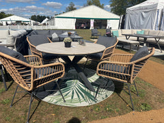EX DISPLAY Edison Natural - Four Seater Round Dining Suite with Margriet Chairs
