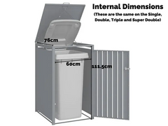 Quadruple Galvanized Steel Wheelie Bin Store Wood Effect
