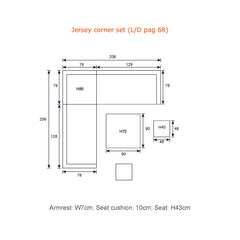 Jersey Corner Sofa with Height Adjustable Table