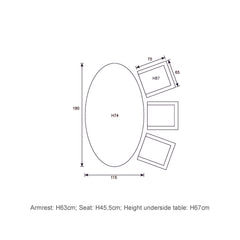 Jersey 6 Seater Oval Dining Suite with Lazy Susan