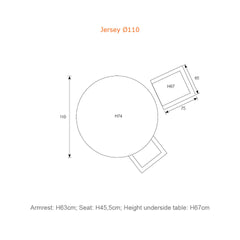 Jersey 4 Seater Round Dining Suite