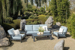Lincoln Charcoal - 3 Seater Garden Sofa Suite with Coffee Table