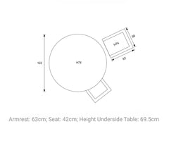 Edison Natural - Four Seater Round Dining Suite with Monti Chairs