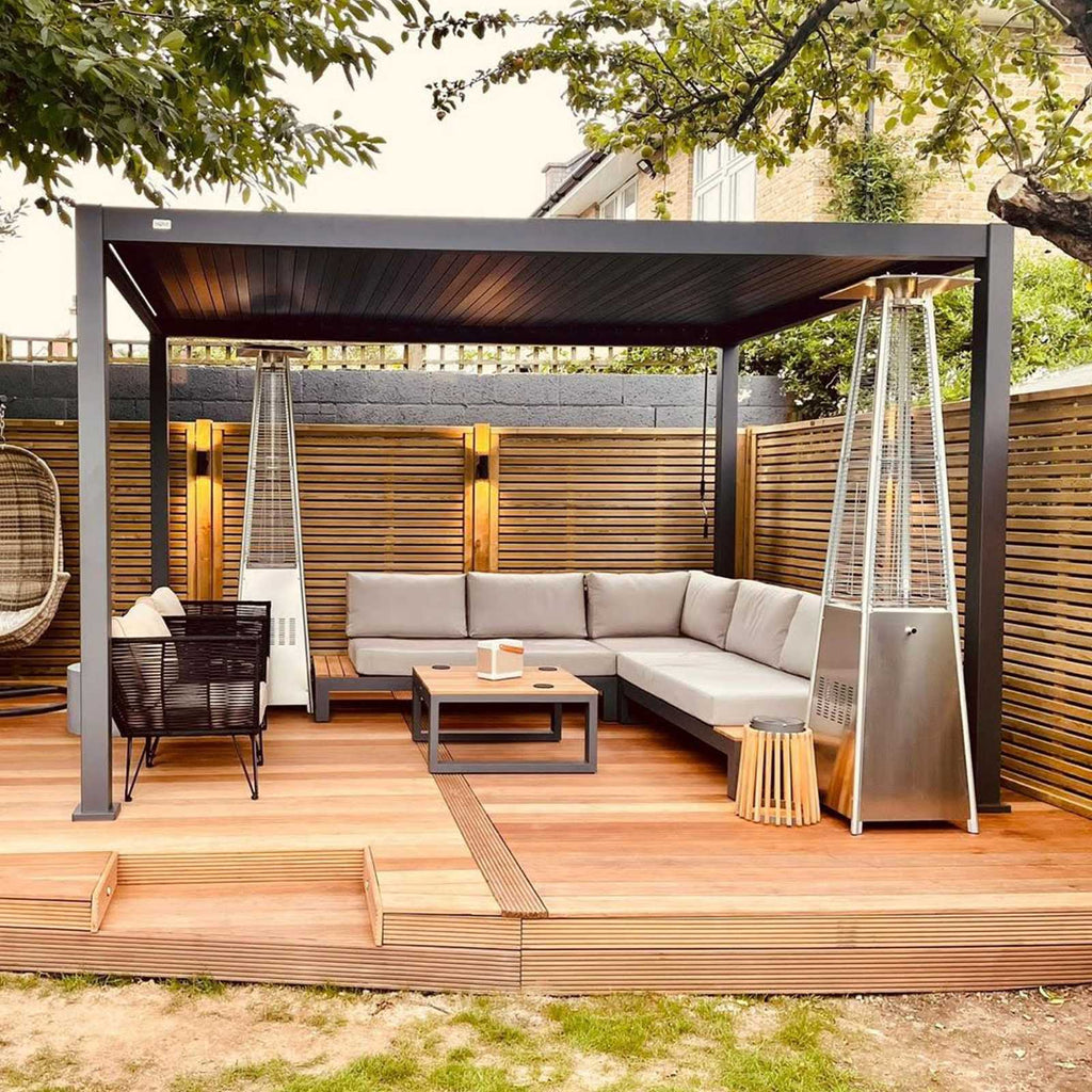 Tivoli 4m x 3m Grey Frame Free Standing Pergola