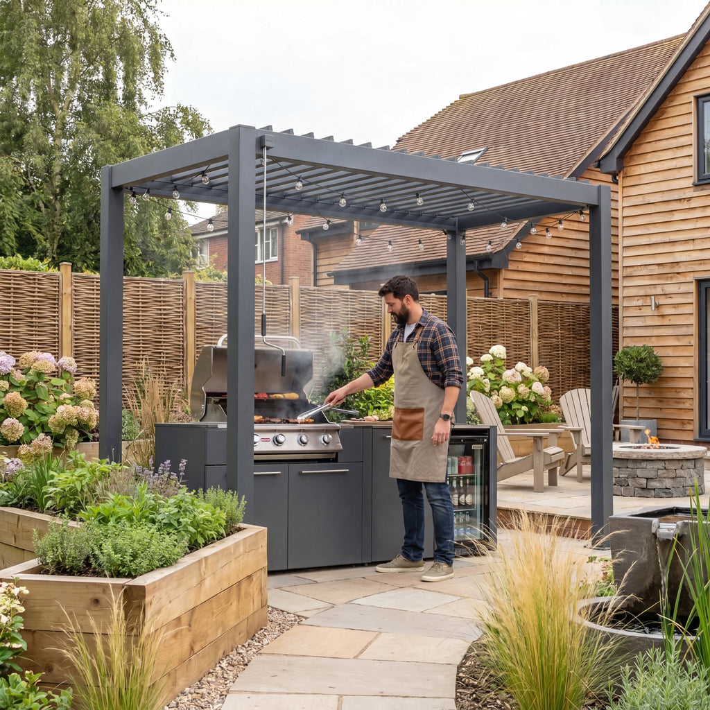 Tivoli 3m x 1.5m Grey Frame Free Standing Pergola