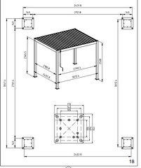 Tivoli 3m x 2.4m Grey Frame Free Standing Pergola