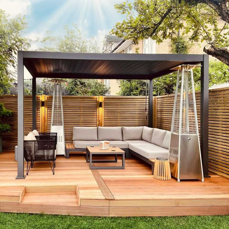 Tivoli 3m x 2.4m Grey Frame Free Standing Pergola