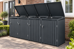 Quadruple Galvanized Steel Wheelie Bin Store Anthracite