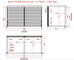 Sagres 5m x 3m Wall Mounted Pergola