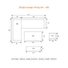 Sergio - Lounge & Dining Corner Sofa, with Table, Bench and Optional Chair