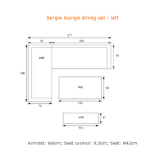 Sergio - Lounge & Dining Corner Sofa, with Table, Bench and Optional Chair - Light Grey Cushions