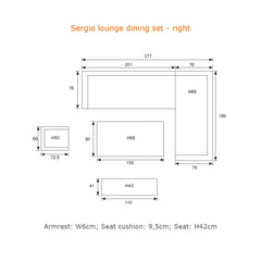 Sergio - Lounge & Dining Corner Sofa, with Table, Bench and Optional Chair - Light Grey Cushions