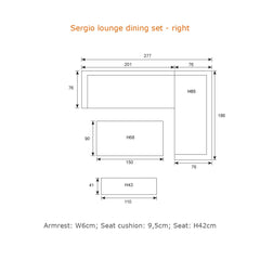 Sergio - Lounge & Dining Corner Sofa, with Table, Bench and Optional Chair - Light Grey Cushions