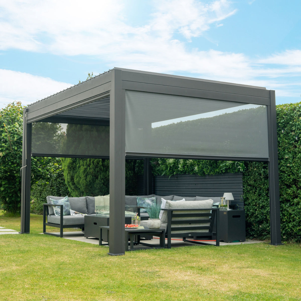Tivoli 9m x 3m Grey Frame Free Standing Pergola