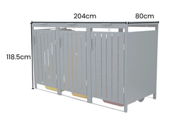 Triple Galvanized Steel Wheelie Bin Store Anthracite