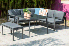 Wellington - Outdoor Lounge & Dining Corner Group with Table & Bench