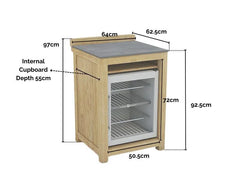 Barletta Teak Kitchen Fridge Unit